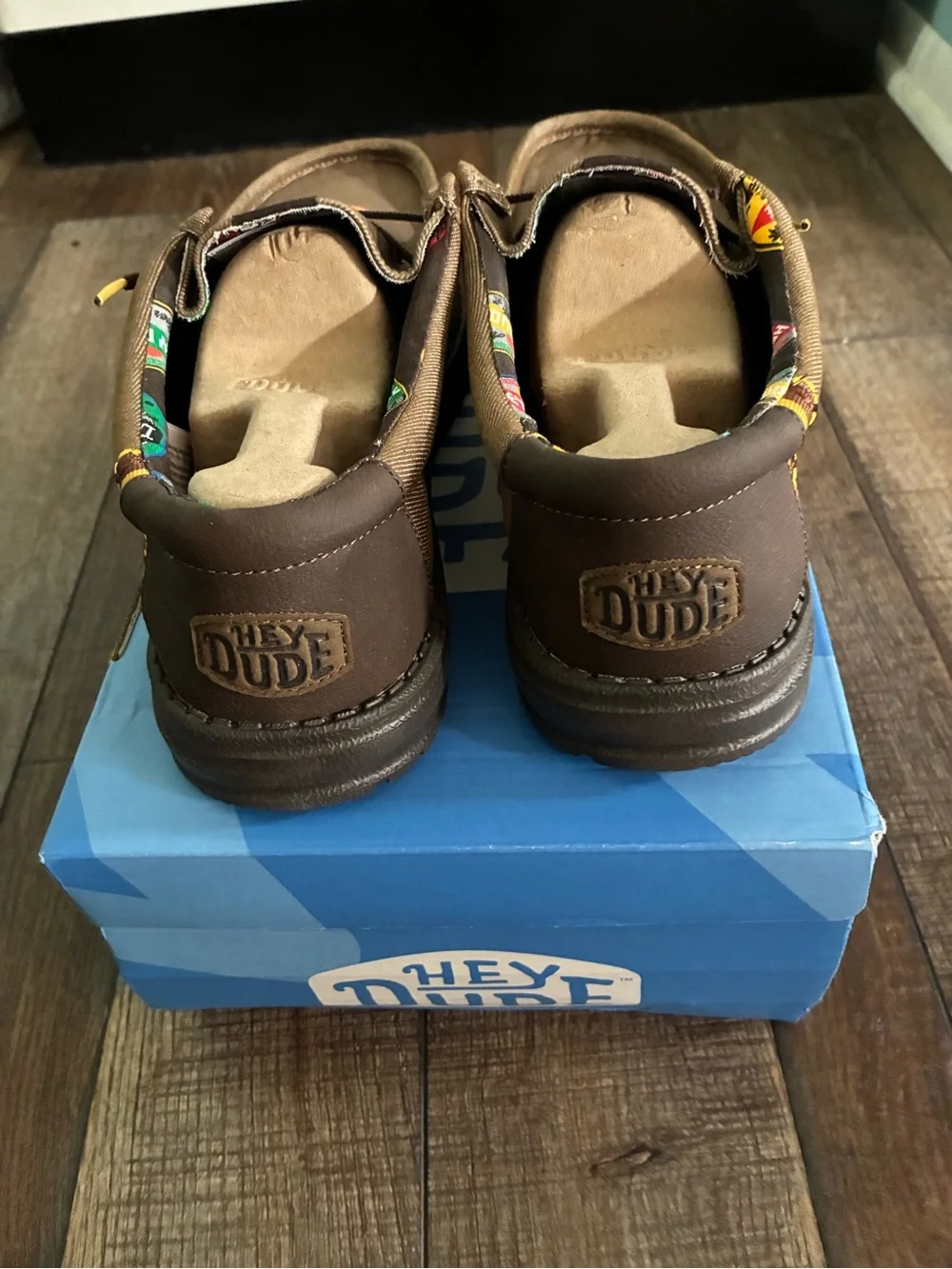Hey Dude Wally Octoberfest sz 11 Men’s Brown Casual Canvas Shoes nib